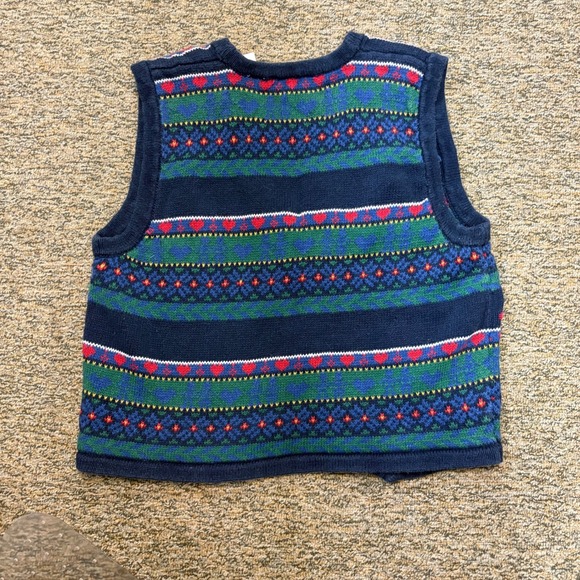 Vintage Erika Fair Isle Floral Knit Vest Button Front V-Neck Women's M - Picture 6 of 9